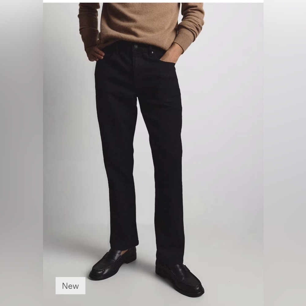 QUINCE MENS Warren Stretch Straight Jeans SIZE 32 black casual